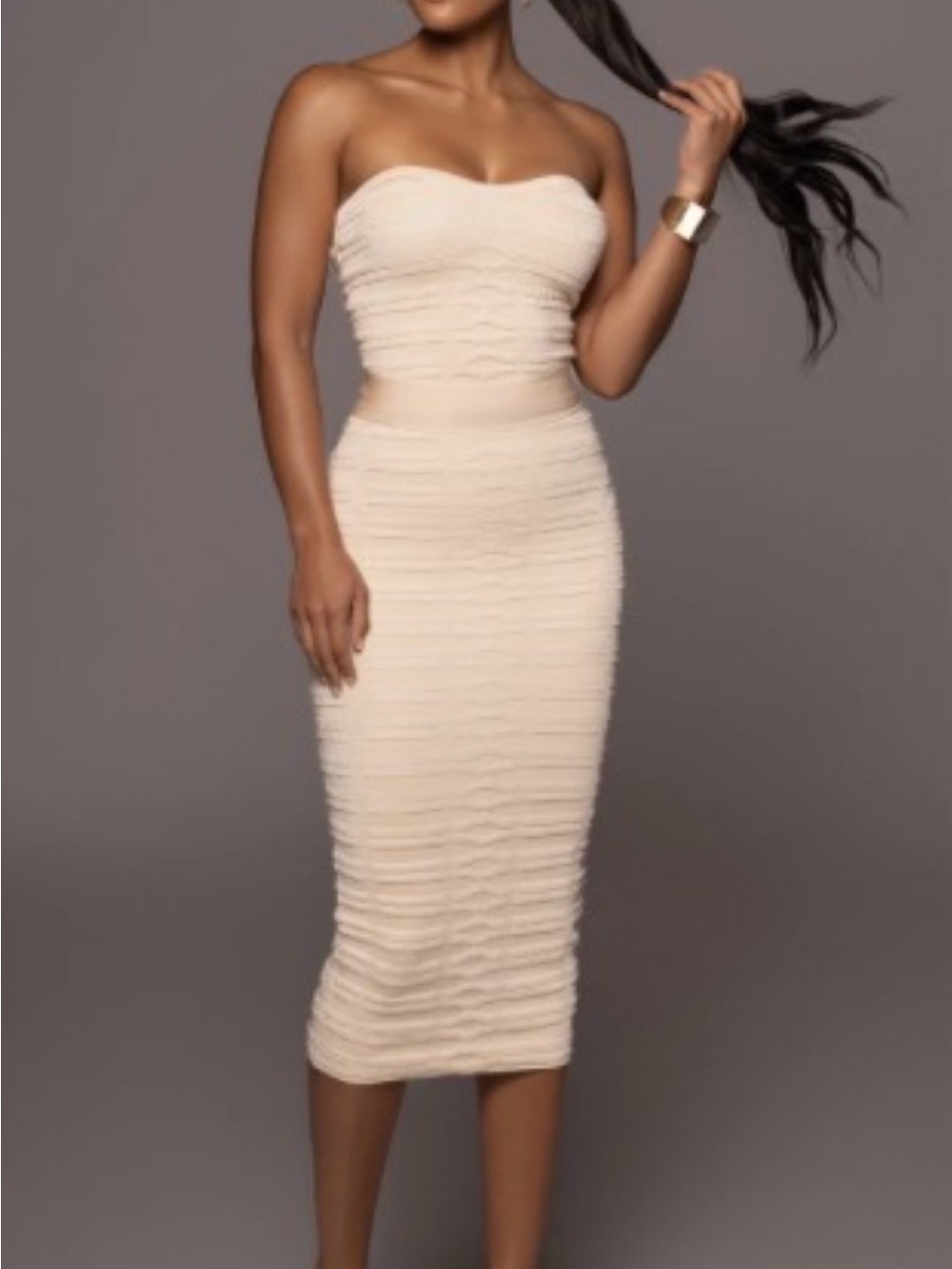 🔥🔥🔥Jluxlabel | Irreplacable Cream Midi Skirt Set